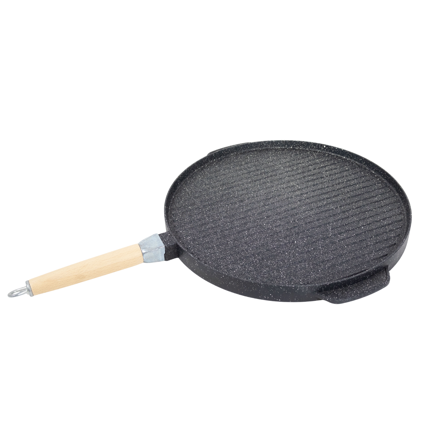 Bistecchiera Antiaderente Pietra Made in Italy Alluminio Pressofuso Reversibile Piano Cottura Grill Fornello Gas Forno Padella Piastra Liscia Rigata Manico Removibile