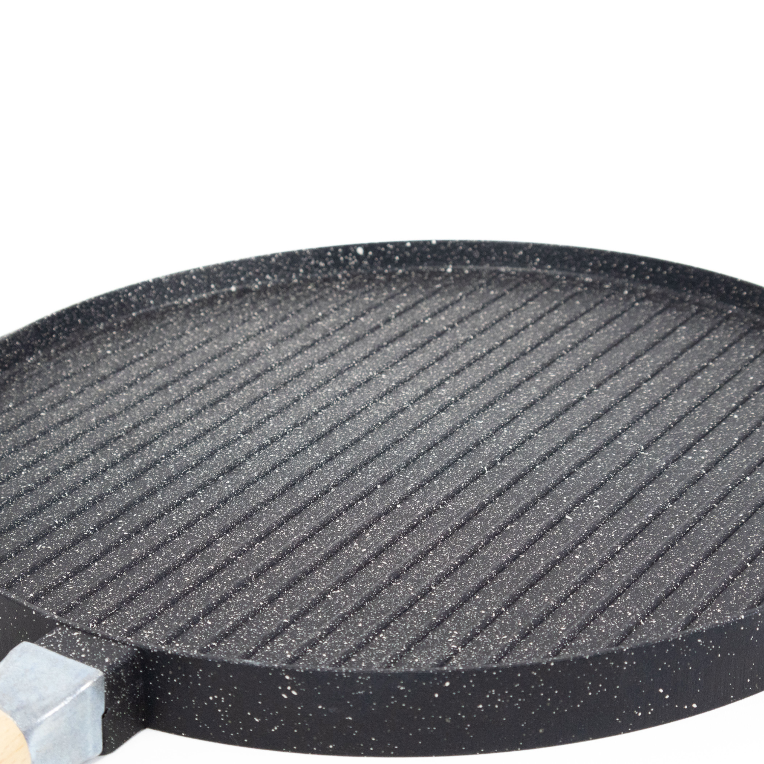 Bistecchiera Antiaderente Pietra Made in Italy Alluminio Pressofuso Reversibile Piano Cottura Grill Fornello Gas Forno Padella Piastra Liscia Rigata Manico Removibile