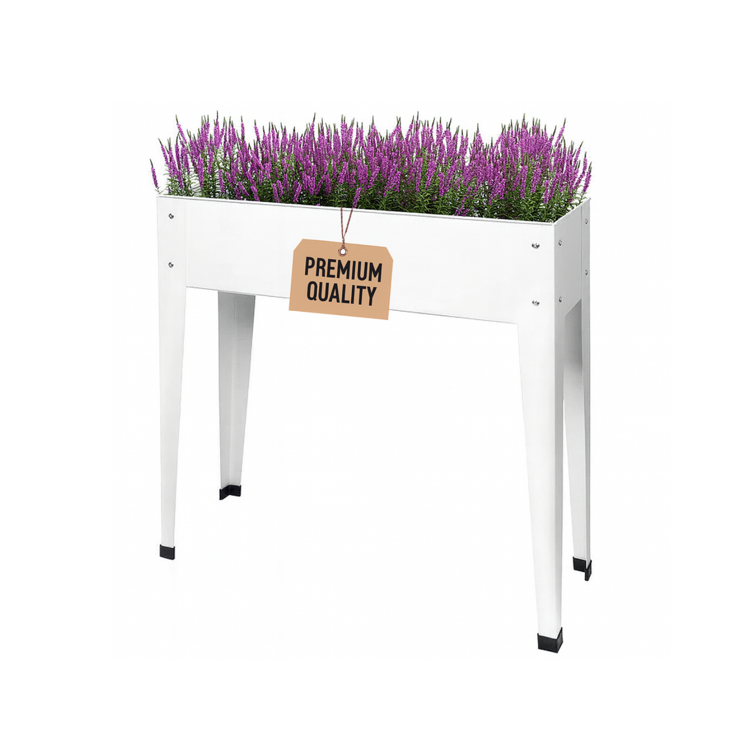 Fioriera Da Esterno Rialzata Giardino Bianco Aiuola Metallo Rialzata Vaso Orto Rettangolare Alta Pianta Fiore Balcone Terrazzo Resistente