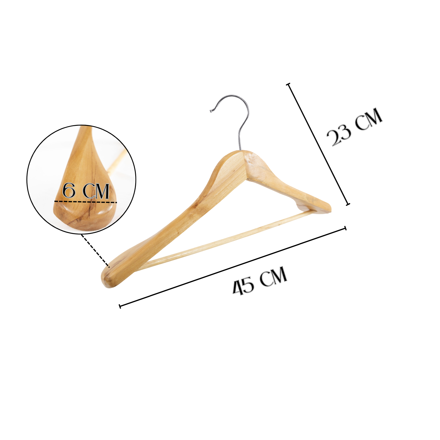 Grucce Appendiabiti Legno Spalla Larga Luxury Quality Stampelle Vestiti Abiti Giacche Camicie Barra Pantaloni Cappotto Gancio Girevole 360° Resistenti Antiscivolo Atelier