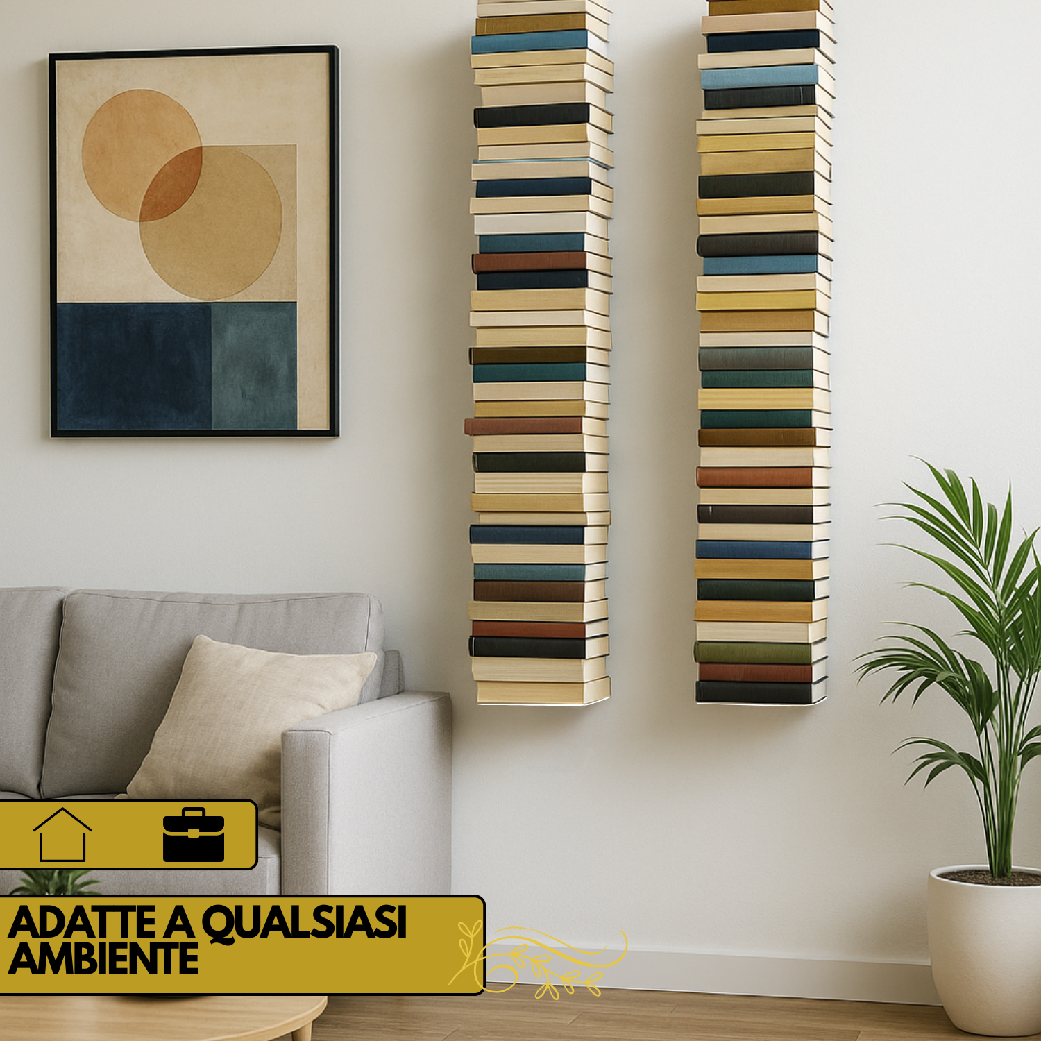 Mensole da Muro Bianche Invisibili Made In Italy Scaffale Libreria Sospese Parete 20 x 17 x 14,5 cm Finitura Metallo Moderne Soggiorno Camera Letto Bagno