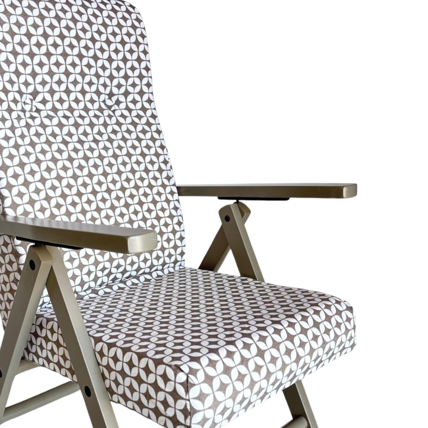 Poltrona Relax Tessuto Reclinabile Manuale Tortora Sedia Sdraio Confortevole Ergonomica