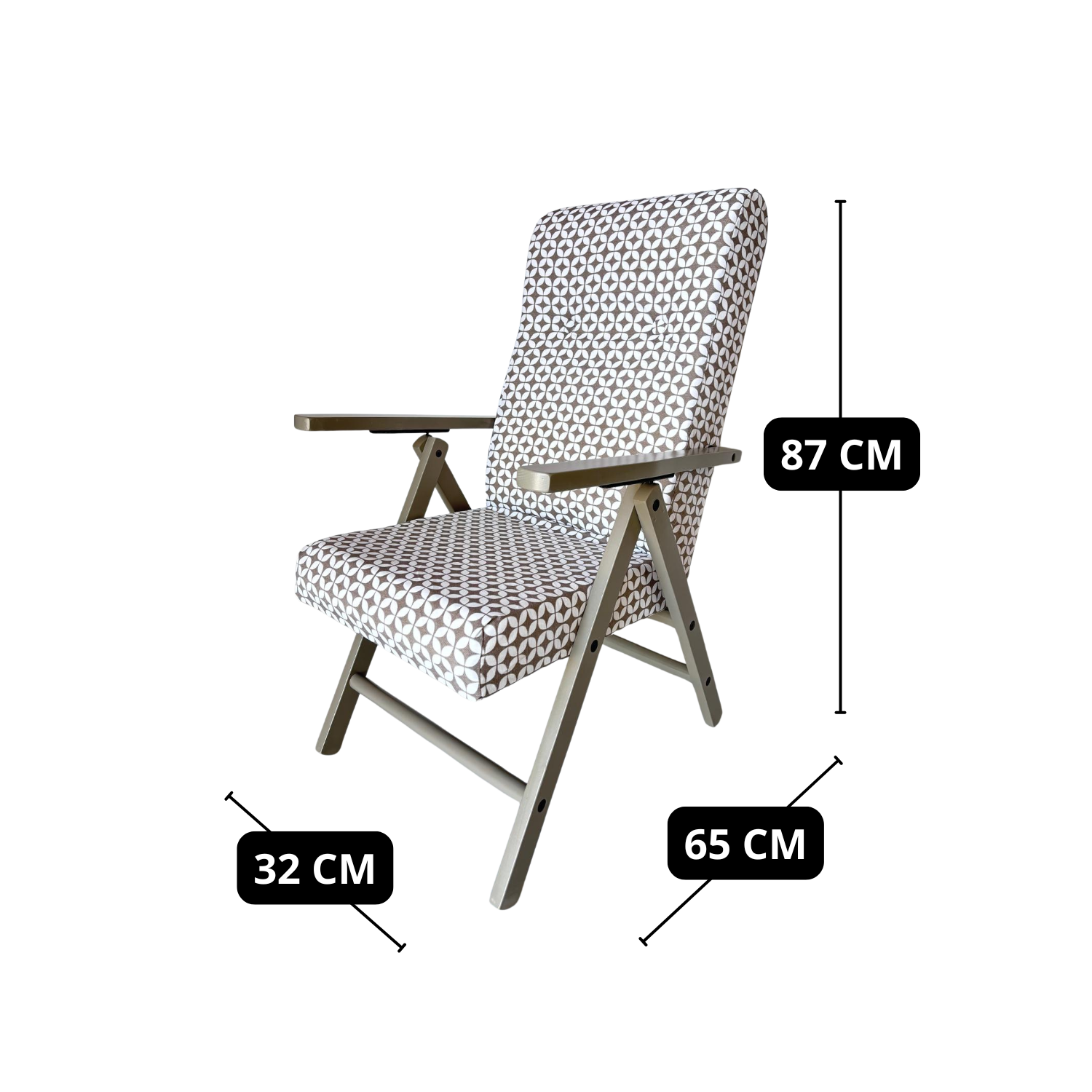 Poltrona Relax Tessuto Reclinabile Manuale Tortora Sedia Sdraio Confortevole Ergonomica