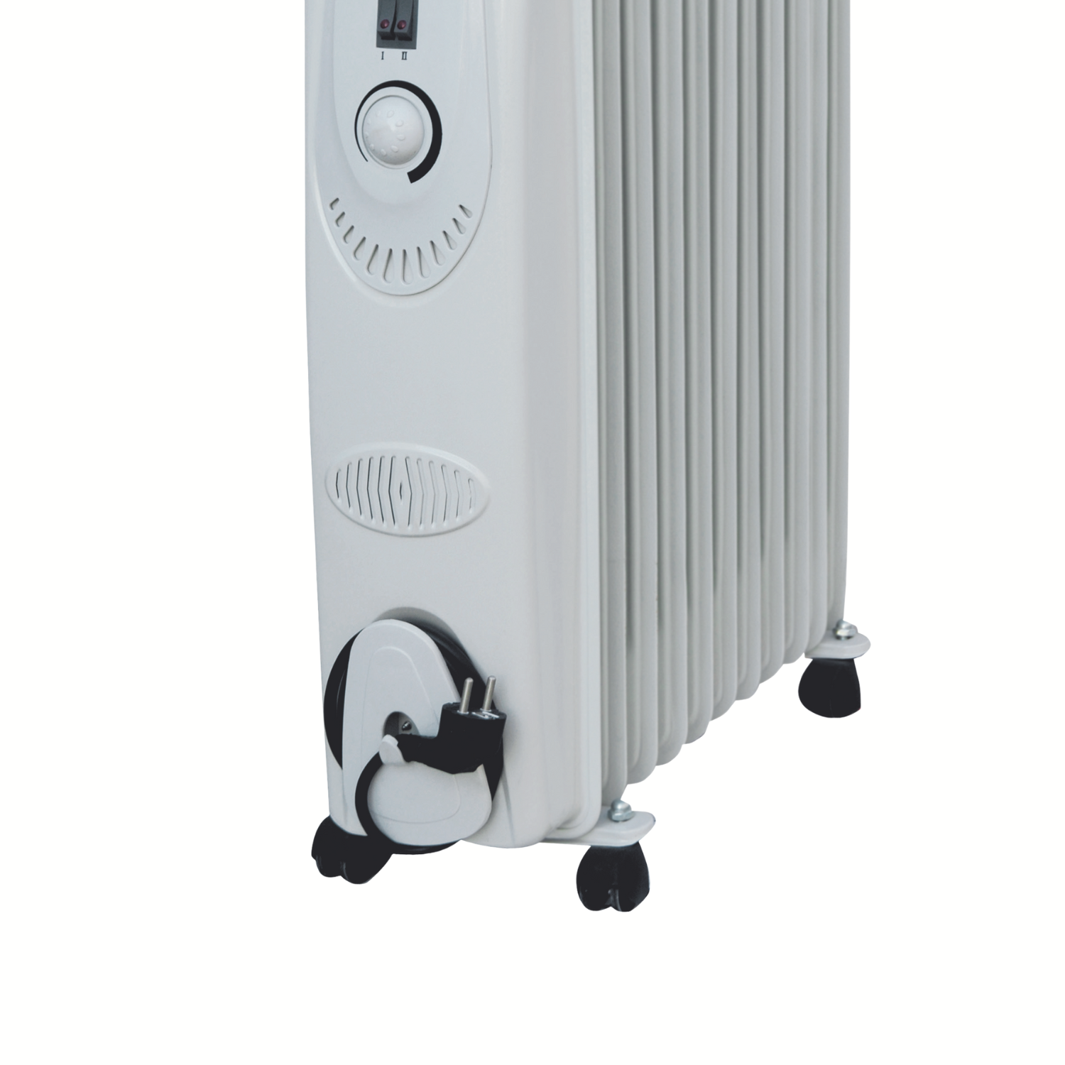 Radiatore Olio Elettrico Basso Consumo Bianco 9 Elementi 3 Livelli Riscaldamento Elettrico Termostato Regolabile Trasportabile 2000 W Protezione Surriscaldamento Casa