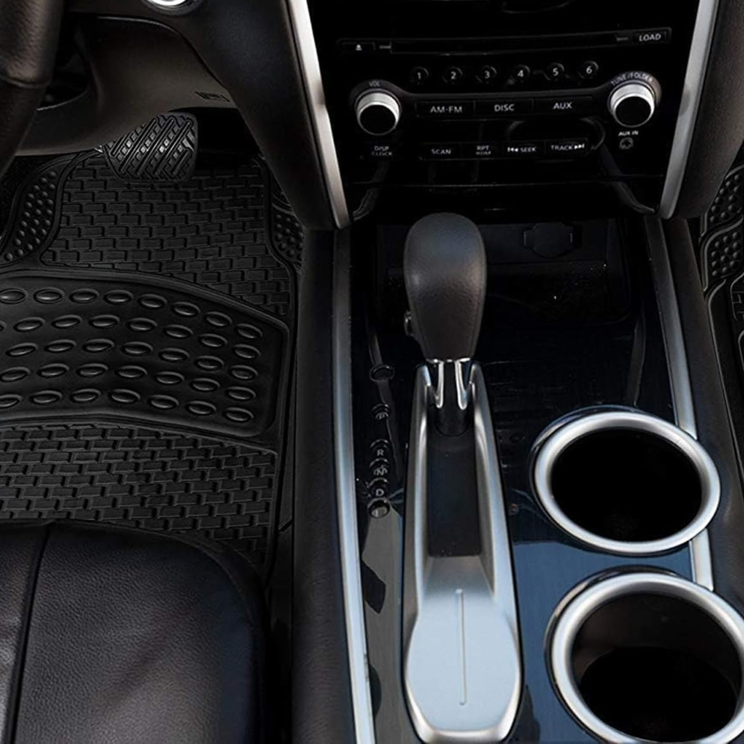 Tappetini Auto Gomma Universali Set 5 Pezzi Abitacolo Bagagliaio Copri Baule Incluso Antiscivolo Sagomabili PVC Plastica Impermeabile Ritagliabile Adattabile