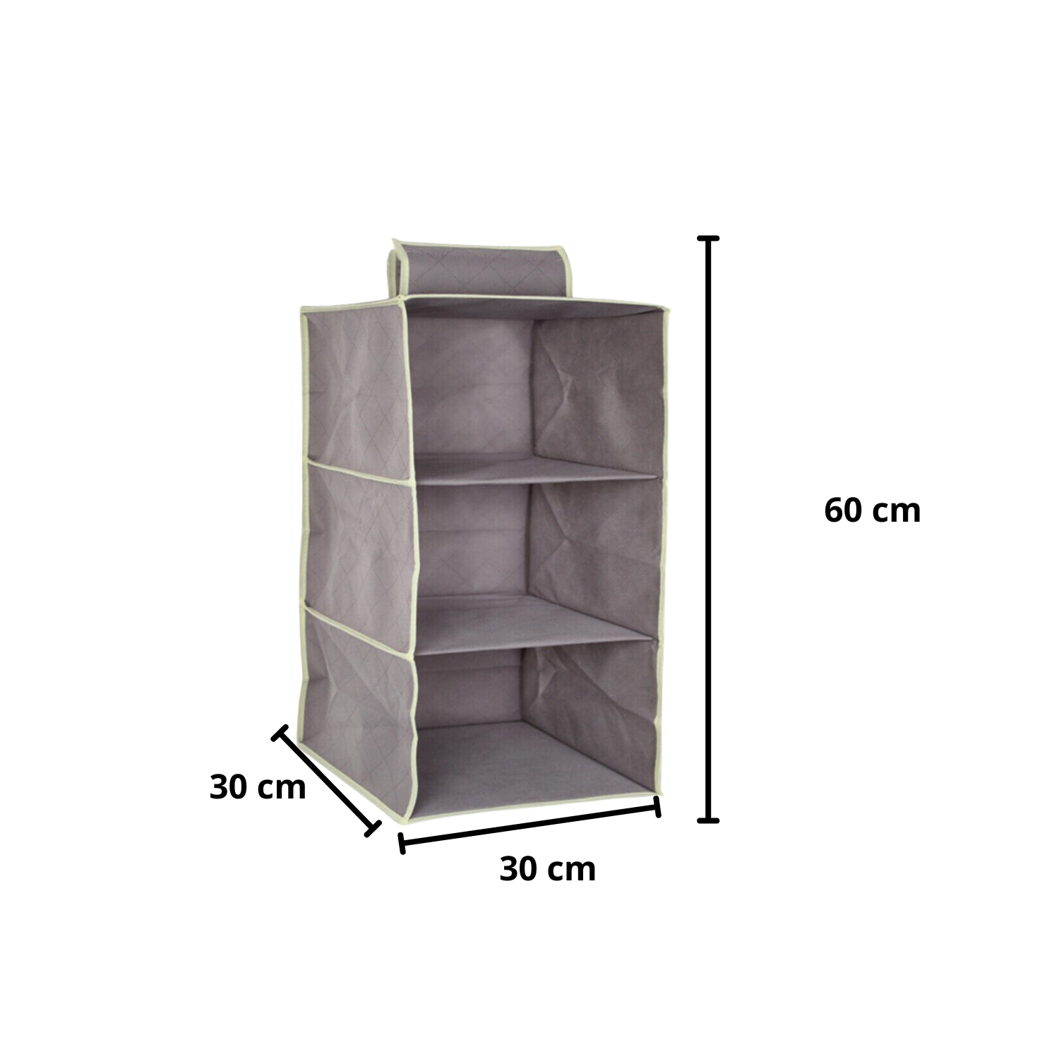 Organizer Portaoggetti Appendere Armadio 3 Ripiani 60 x 30 x 30 cm Salvaspazio Divisori Interno Pieghevole Contenitore Vestiti Scarpe