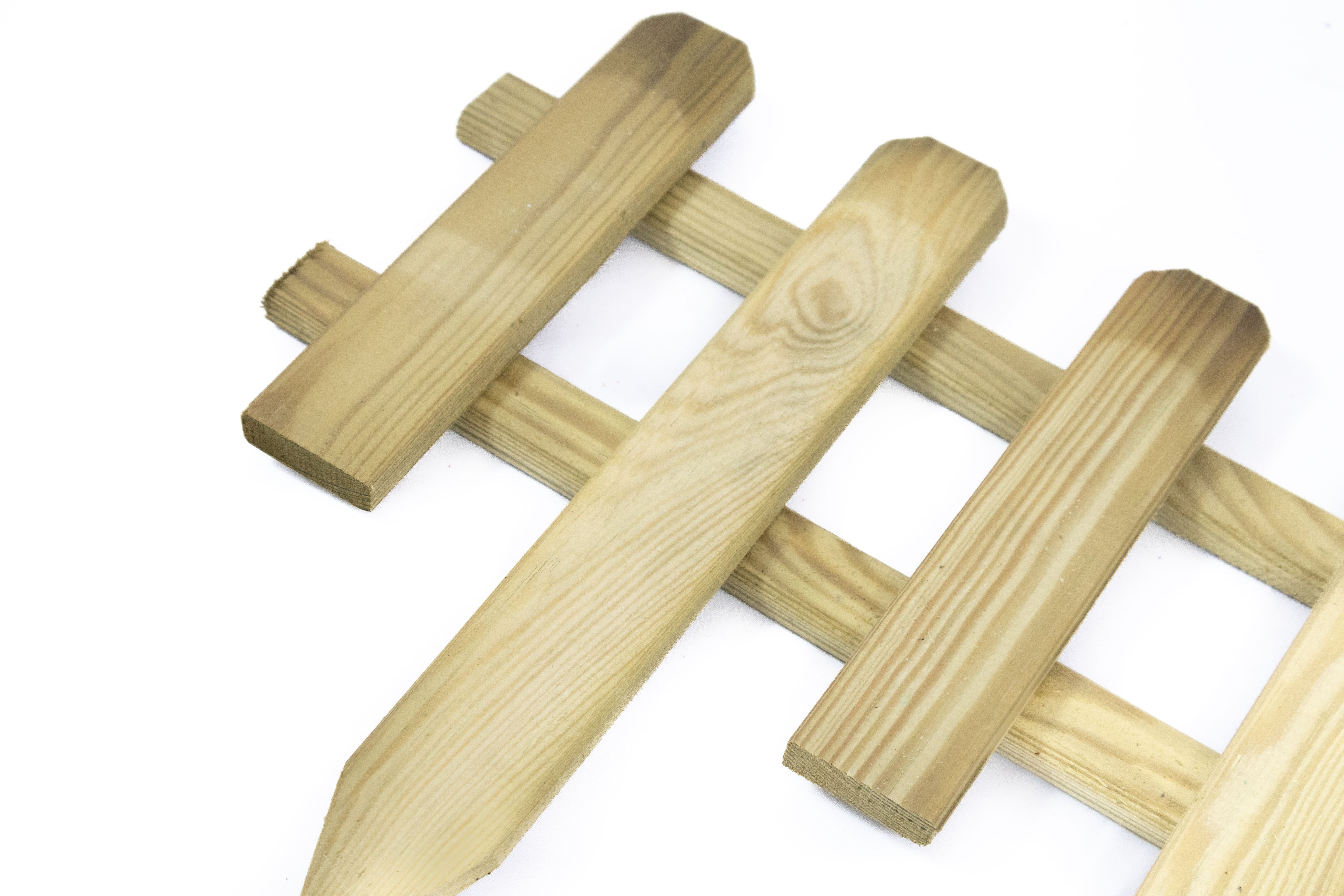 Recinzione Staccionata Giardino Aiuole Legno Bassa Pino Impregnato 75 x 32 cm Bordo Prato