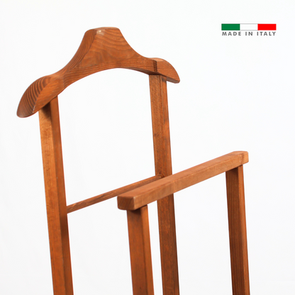 Asse da Stiro Legno Luxury Quality Porta Caldaia Faggio Con Indossatore Appendiabiti Legno Noce Salvaspazio Vestiti Rotelle Servo Muto Antiscivolo Stabile