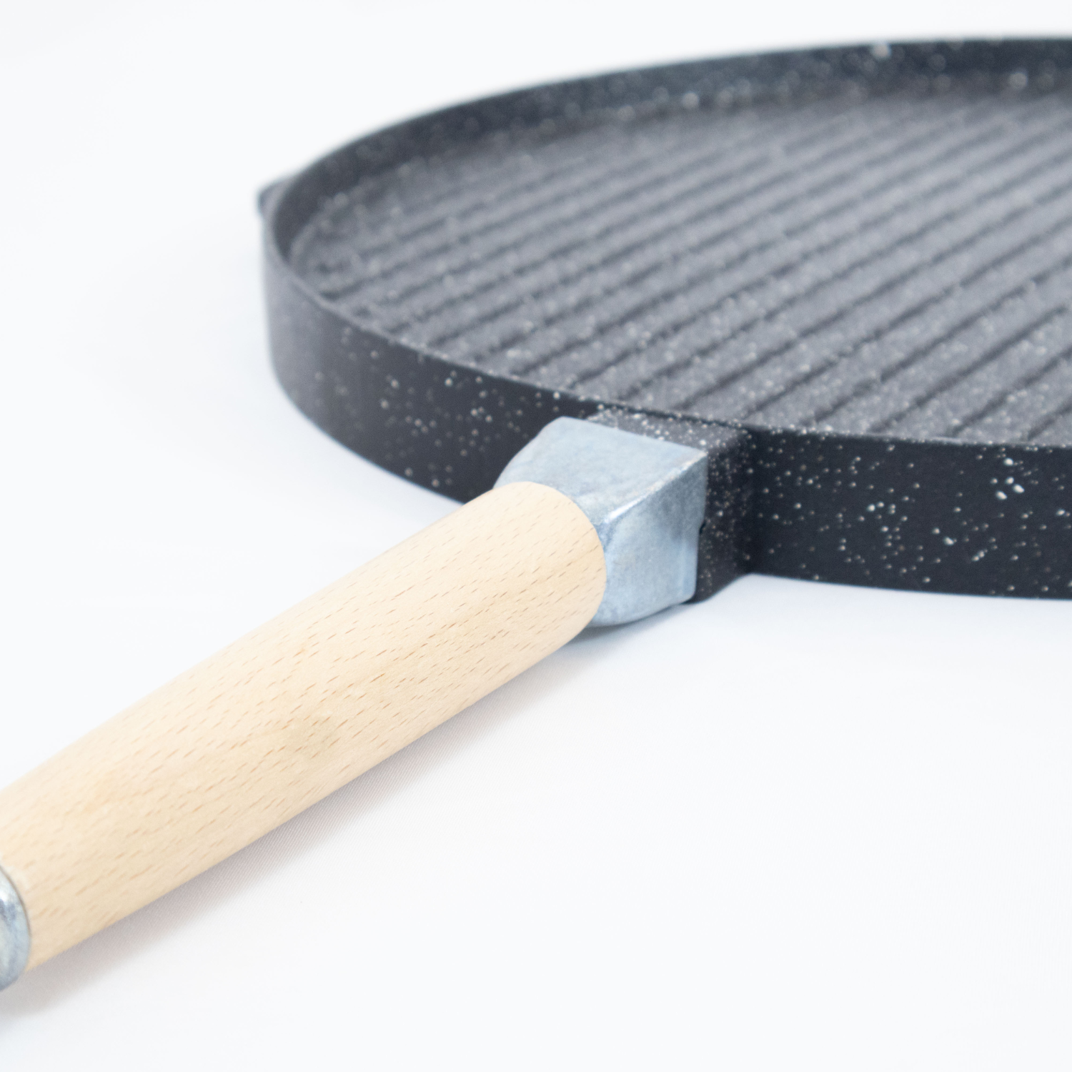 Bistecchiera Antiaderente Pietra Made in Italy Alluminio Pressofuso Reversibile Piano Cottura Grill Fornello Gas Forno Padella Piastra Liscia Rigata Manico Removibile