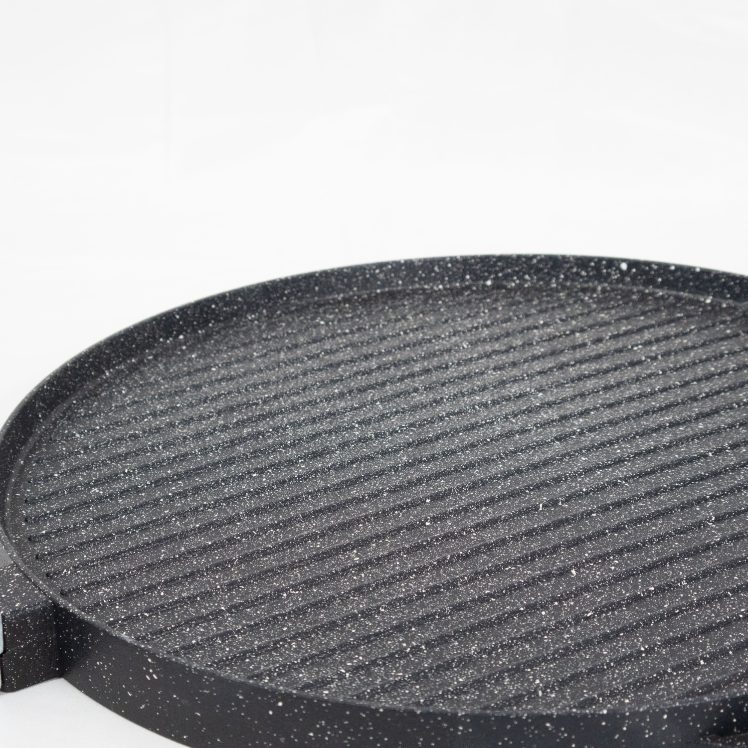 Bistecchiera Antiaderente Pietra Made in Italy Alluminio Pressofuso Reversibile Piano Cottura Grill Fornello Gas Forno Padella Piastra Liscia Rigata Manico Removibile