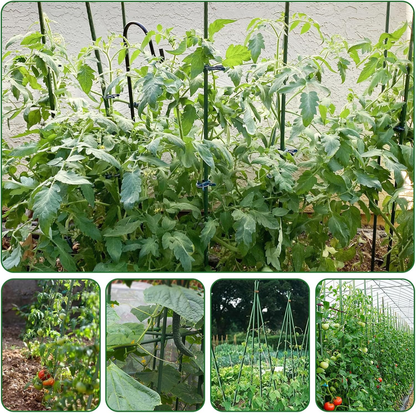 Bastoncini Supporto Piante Rampicanti Cannette Acciaio Plastificato Bastone 1,1 Ø x 150 cm Tutore Verde Giardino Orto Pomodori Melenzane
