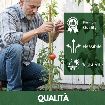 Canne Bambù Giardinaggio Naturali Cannette Bastoncini Supporto Piante Orto Sostegni Tutore Pali Resistenti Rampicanti Giardino Pomodori Melanzane