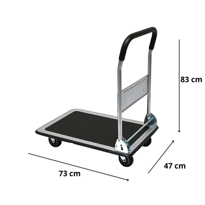 Carrello Portatutto 4 Ruote Pieghevole Capacità 150 kg Acciaio Pneumatici Silenziosi Manico Ergonomico Montacarichi Trasporto Pesi