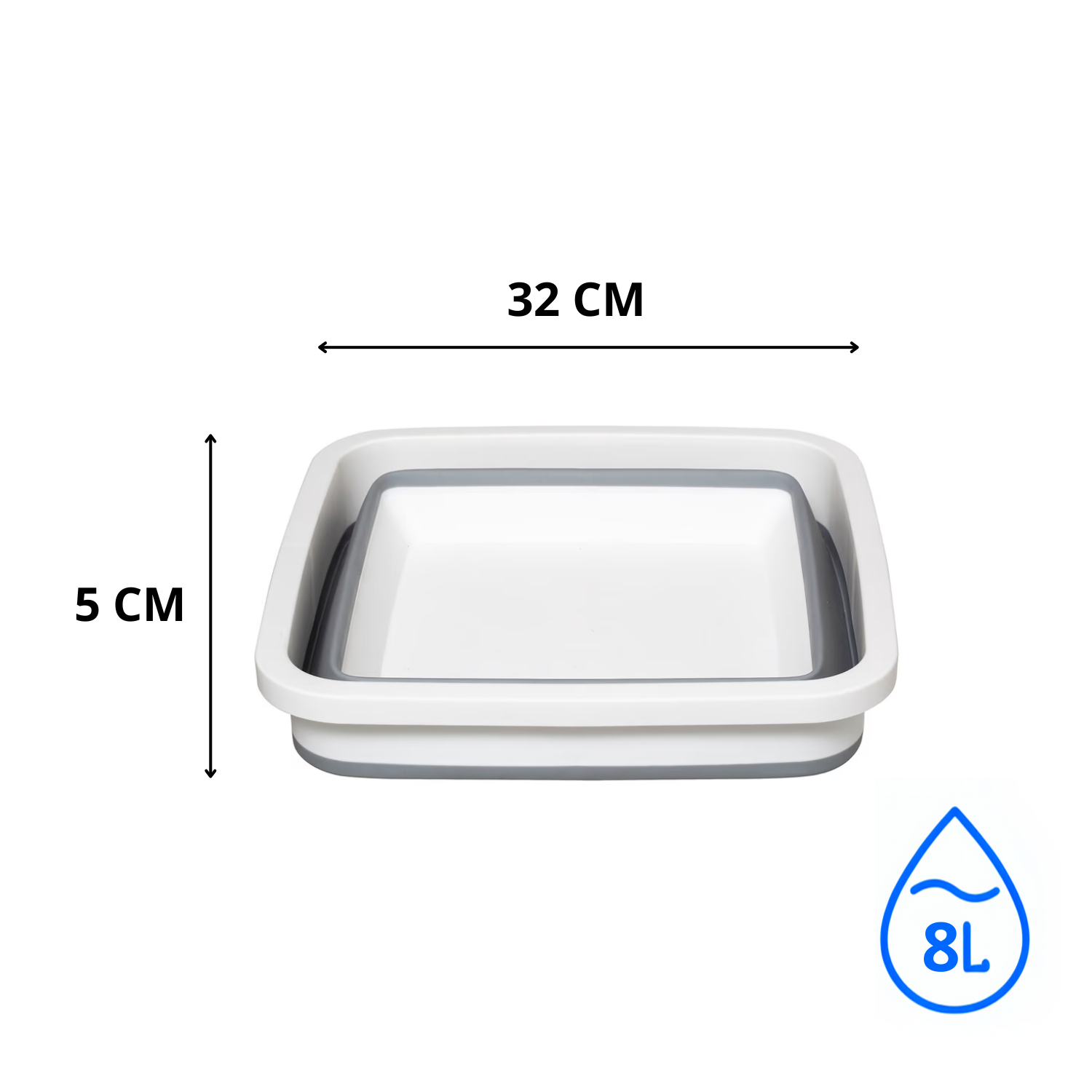 Cesto Portabiancheria Pieghevole Retrattile Plastica Capacità 8 Litri Contenitore Bucato Salvaspazio Portatile