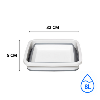 Cesto Portabiancheria Pieghevole Retrattile Plastica Capacità 8 Litri Contenitore Bucato Salvaspazio Portatile