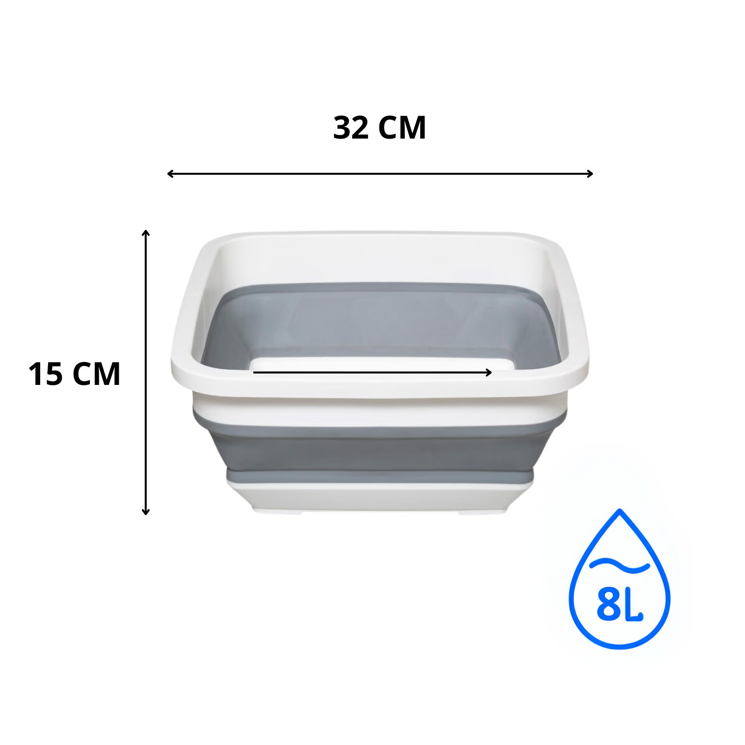 Cesto Portabiancheria Pieghevole Retrattile Plastica Capacità 8 Litri Contenitore Bucato Salvaspazio Portatile