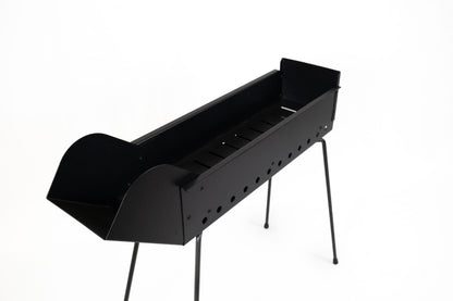 Cuocispiedini Carbonella Carbone Barbecue Acciaio Nero Dimensioni 80 x 14 x 75 cm Arrosticini Spiedini Gambe Richiudibili Resistente Fori Areazione Calibrati Feste Sagre Pic Nic Campeggio