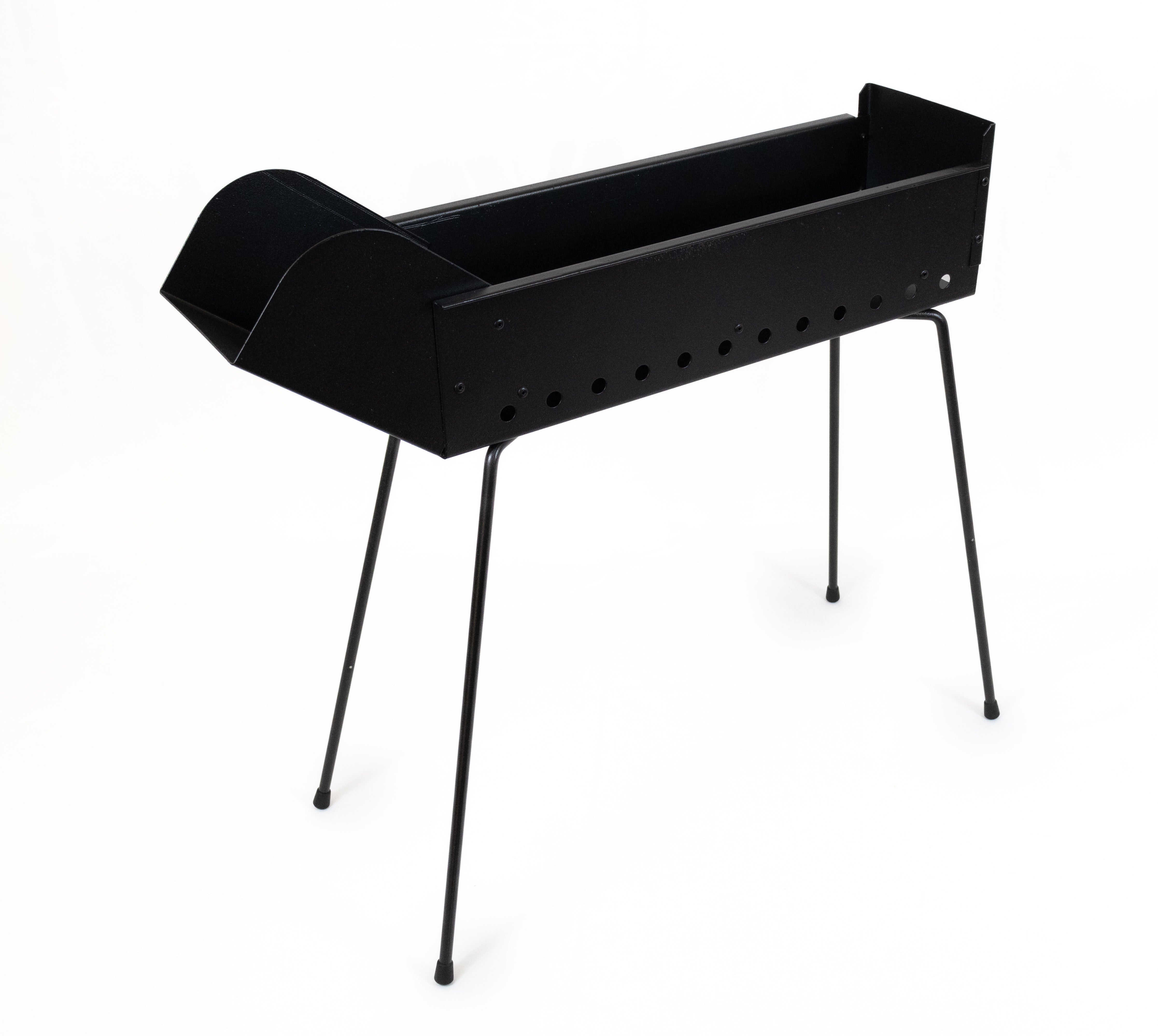 Cuocispiedini Carbonella Carbone Barbecue Acciaio Nero Dimensioni 80 x 14 x 75 cm Arrosticini Spiedini Gambe Richiudibili Resistente Fori Areazione Calibrati Feste Sagre Pic Nic Campeggio