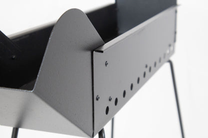 Cuocispiedini Carbonella Carbone Barbecue Acciaio Nero Dimensioni 80 x 14 x 75 cm Arrosticini Spiedini Gambe Richiudibili Resistente Fori Areazione Calibrati Feste Sagre Pic Nic Campeggio