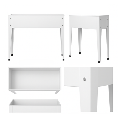 Fioriera Da Esterno Rialzata Giardino Bianco Aiuola Metallo Rialzata Vaso Orto Rettangolare Alta Pianta Fiore Balcone Terrazzo Resistente