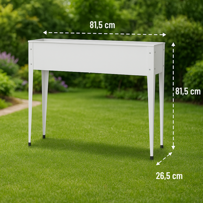 Fioriera Da Esterno Rialzata Giardino Bianco Aiuola Metallo Rialzata Vaso Orto Rettangolare Alta Pianta Fiore Balcone Terrazzo Resistente