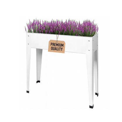 Fioriera Da Esterno Rialzata Giardino Bianco Aiuola Metallo Rialzata Vaso Orto Rettangolare Alta Pianta Fiore Balcone Terrazzo Resistente