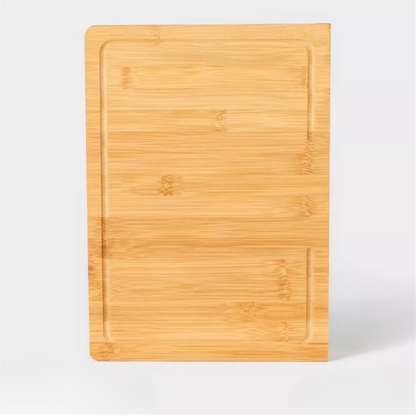 Tagliere Cucina Grande Legno Premium Quality Bambù Massiccio FSC Bordo Piano Lavoro Cucina 45 x 35,5 x 5 cm Professionale Antiscivolo Scanalatura Succhi Carne Cucina Salumi