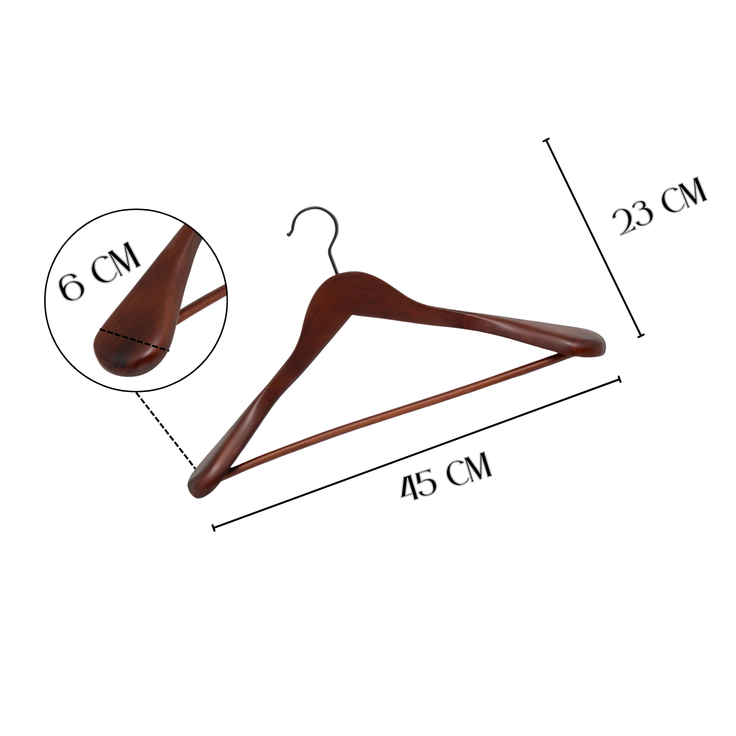 Grucce Appendiabiti Legno Spalla Larga Luxury Quality Stampelle Vestiti Abiti Giacche Camicie Barra Pantaloni Cappotto Gancio Girevole 360° Resistenti Antiscivolo Atelier