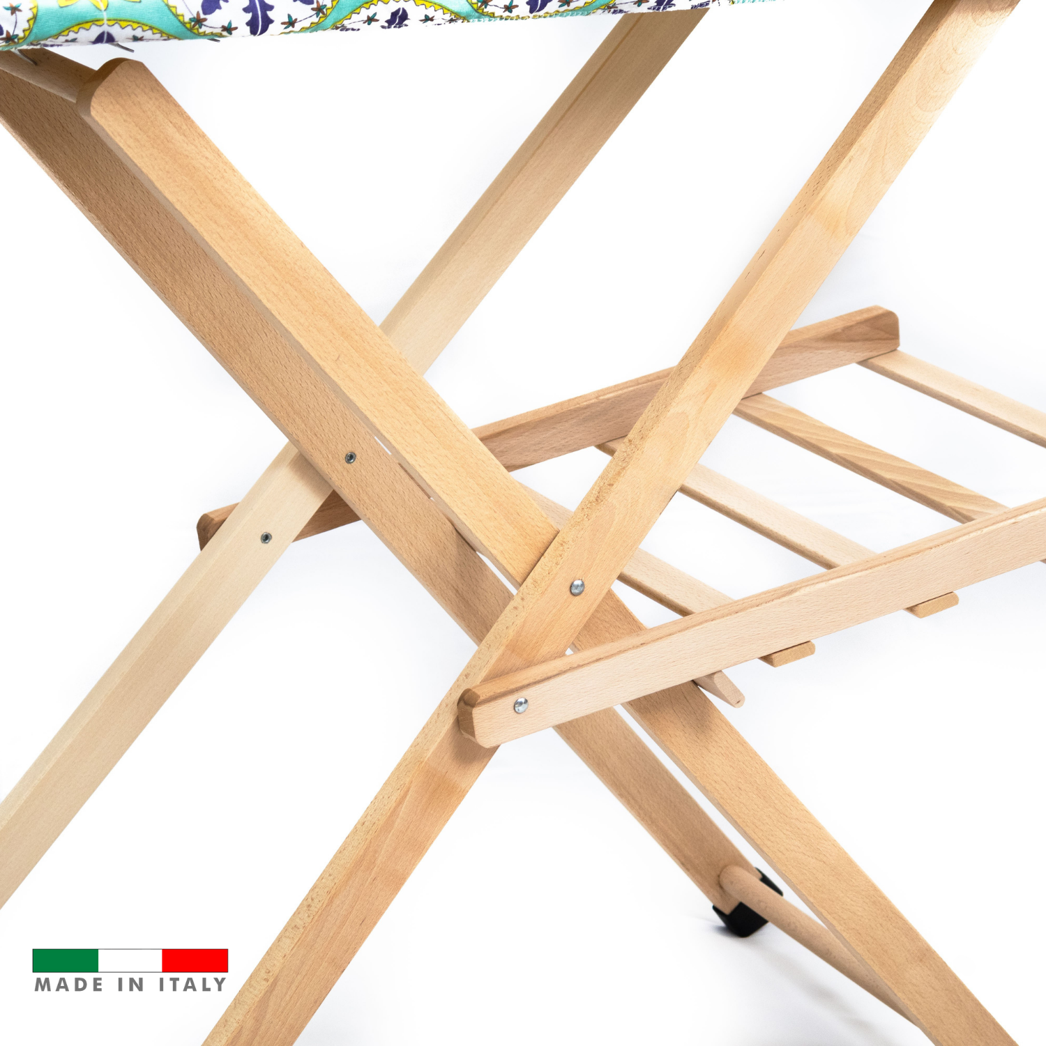 Asse da Stiro Legno Luxury Quality Porta Caldaia Faggio Con Indossatore Appendiabiti Legno Naturale Salvaspazio Vestiti Rotelle Servo Muto Antiscivolo Stabile