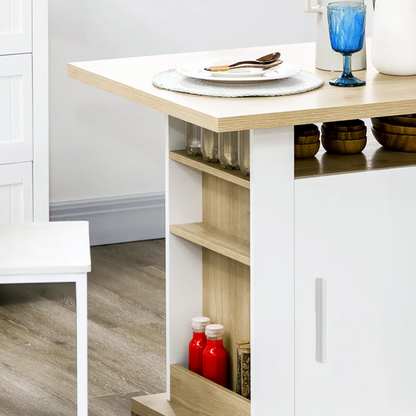 Isola Cucina Piano Lavoro Indipendente Mobile Cucina Credenza Legno Rovere 90 x 80 x 110 cm 2 Ante Cassetti Ripiani Moderno Tavolo Versatile Soggiorno Sala Pranzo