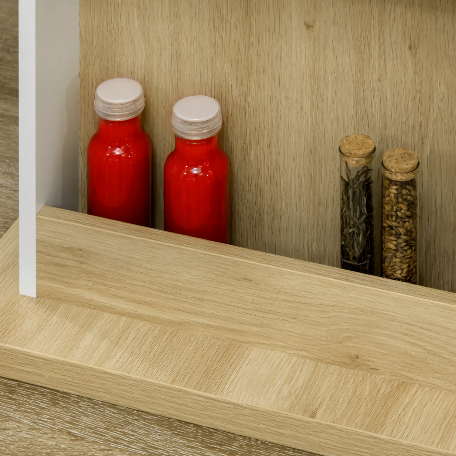 Isola Cucina Piano Lavoro Indipendente Mobile Cucina Credenza Legno Rovere 90 x 80 x 110 cm 2 Ante Cassetti Ripiani Moderno Tavolo Versatile Soggiorno Sala Pranzo