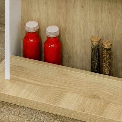 Isola Cucina Piano Lavoro Indipendente Mobile Cucina Credenza Legno Rovere 90 x 80 x 110 cm 2 Ante Cassetti Ripiani Moderno Tavolo Versatile Soggiorno Sala Pranzo