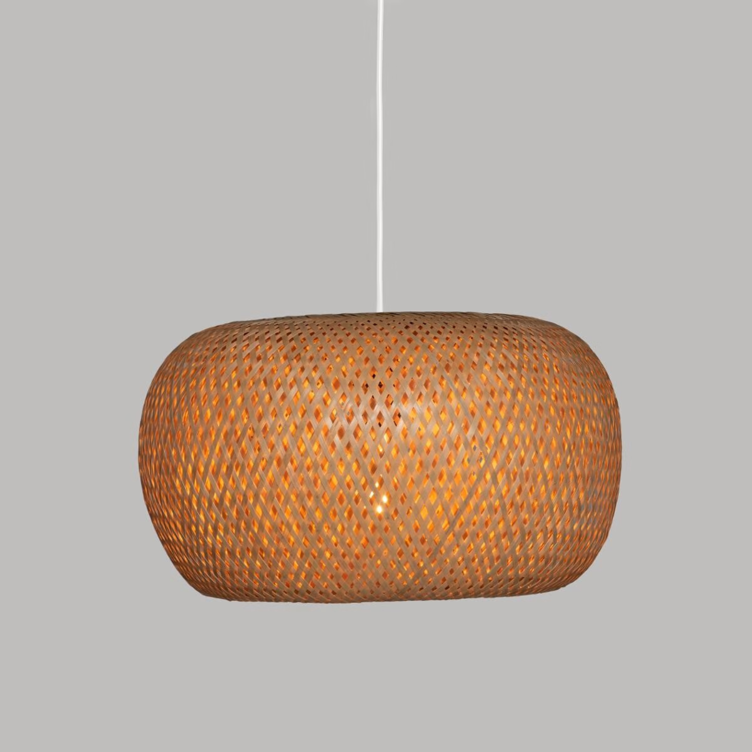 Lampada Sospensione 1 Luce E27 Industriale Bamboo Vintage Motivo Griglia Plafoniera Lampadario Soffitto Paralume Ferro Illuminazione Sala Pranzo Soggiorno Camera Letto Ufficio