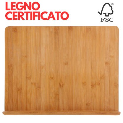 Tagliere Cucina Grande Legno Premium Quality Bambù Massiccio FSC Bordo Piano Lavoro Cucina 45 x 35,5 x 5 cm Professionale Antiscivolo Scanalatura Succhi Carne Cucina Salumi