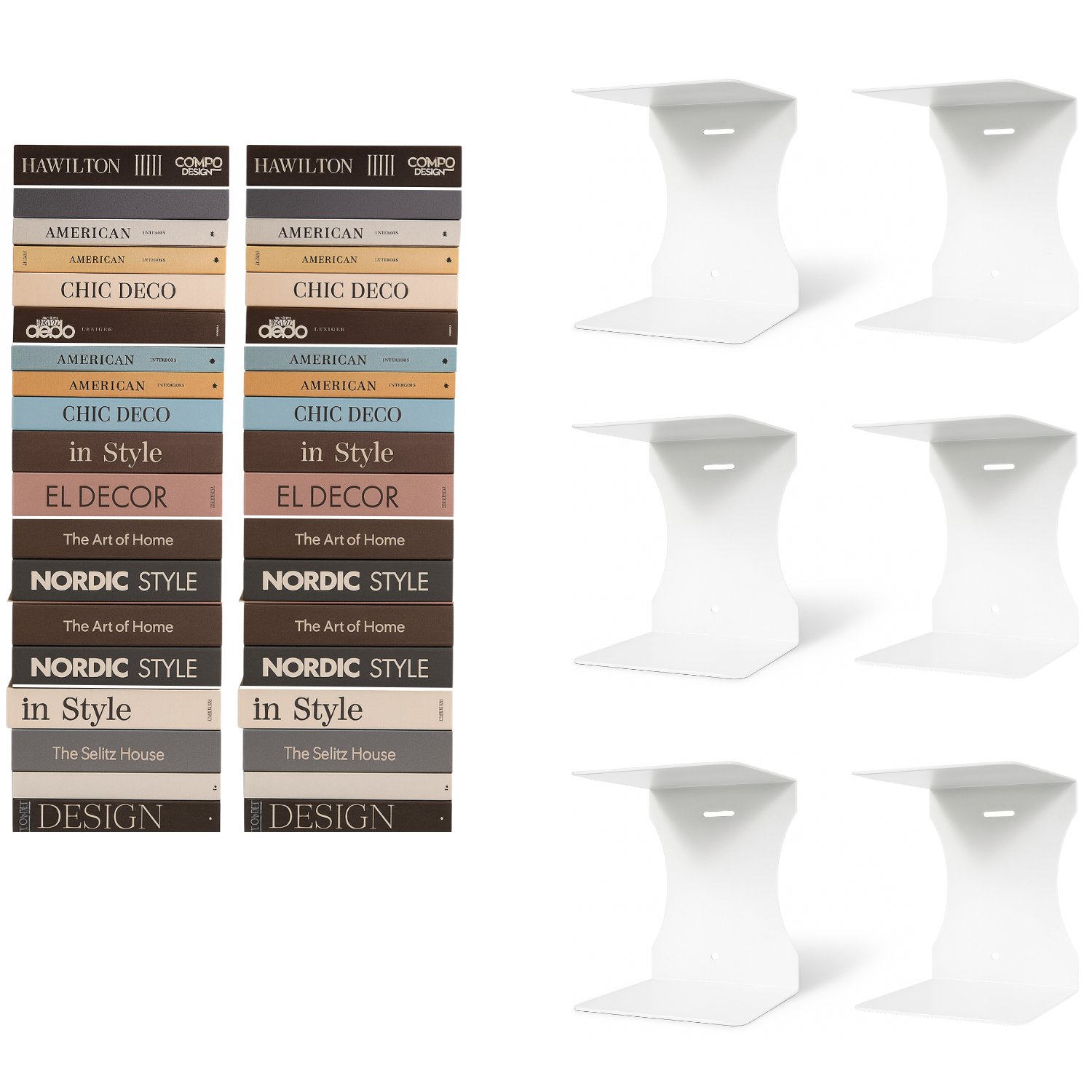 Mensole da Muro Bianche Invisibili Made In Italy Scaffale Libreria Sospese Parete 20 x 17 x 14,5 cm Finitura Metallo Moderne Soggiorno Camera Letto Bagno