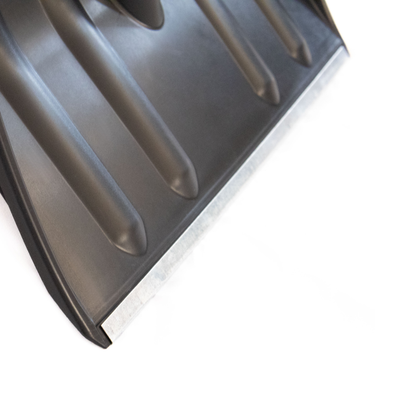 Pala da Neve Nera Multifunzione Manico Legno Lama in Plastica Rinforzata Resistente Bordo Metallo Larghezza Lavoro 40 cm Spala Neve Foglie Terreno Giardinaggio