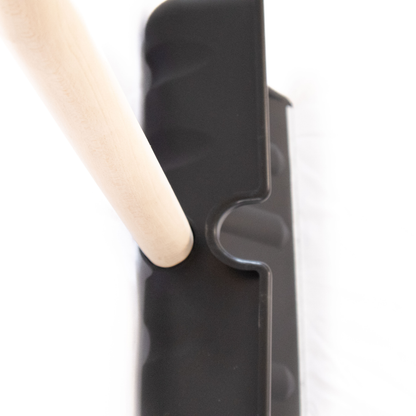 Pala da Neve Nera Multifunzione Manico Legno Lama in Plastica Rinforzata Resistente Bordo Metallo Larghezza Lavoro 40 cm Spala Neve Foglie Terreno Giardinaggio