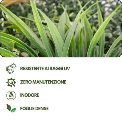 Siepe Artificiale Esterno 50 x 50 cm Set 4 Pannelli Decorativi 3D Effetto Naturale Parete Foglie Realistiche Erba Bosso Sintetica Interno Esterno Balcone Cortile Bar Ristorante
