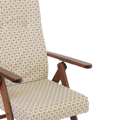 Poltrona Relax Tessuto Reclinabile Manuale Tortora Sedia Sdraio Confortevole Ergonomica