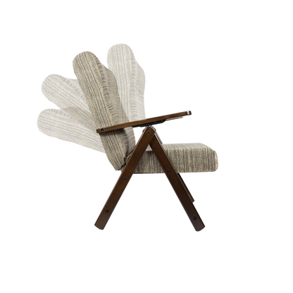 Poltrona Relax Tessuto Reclinabile Manuale Tortora Sedia Sdraio Confortevole Ergonomica