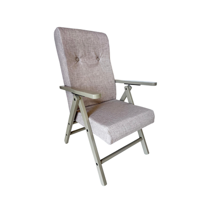 Poltrona Relax Tessuto Reclinabile Manuale Tortora Sedia Sdraio Confortevole Ergonomica