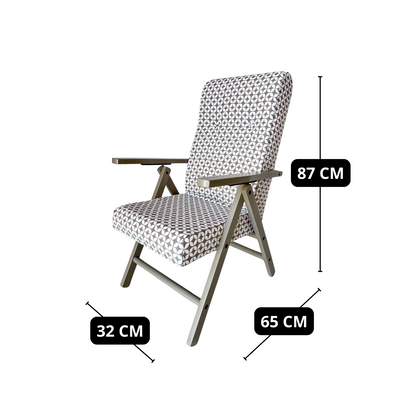 Poltrona Relax Tessuto Reclinabile Manuale Tortora Sedia Sdraio Confortevole Ergonomica