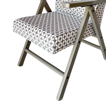 Poltrona Relax Tessuto Reclinabile Manuale Tortora Sedia Sdraio Confortevole Ergonomica