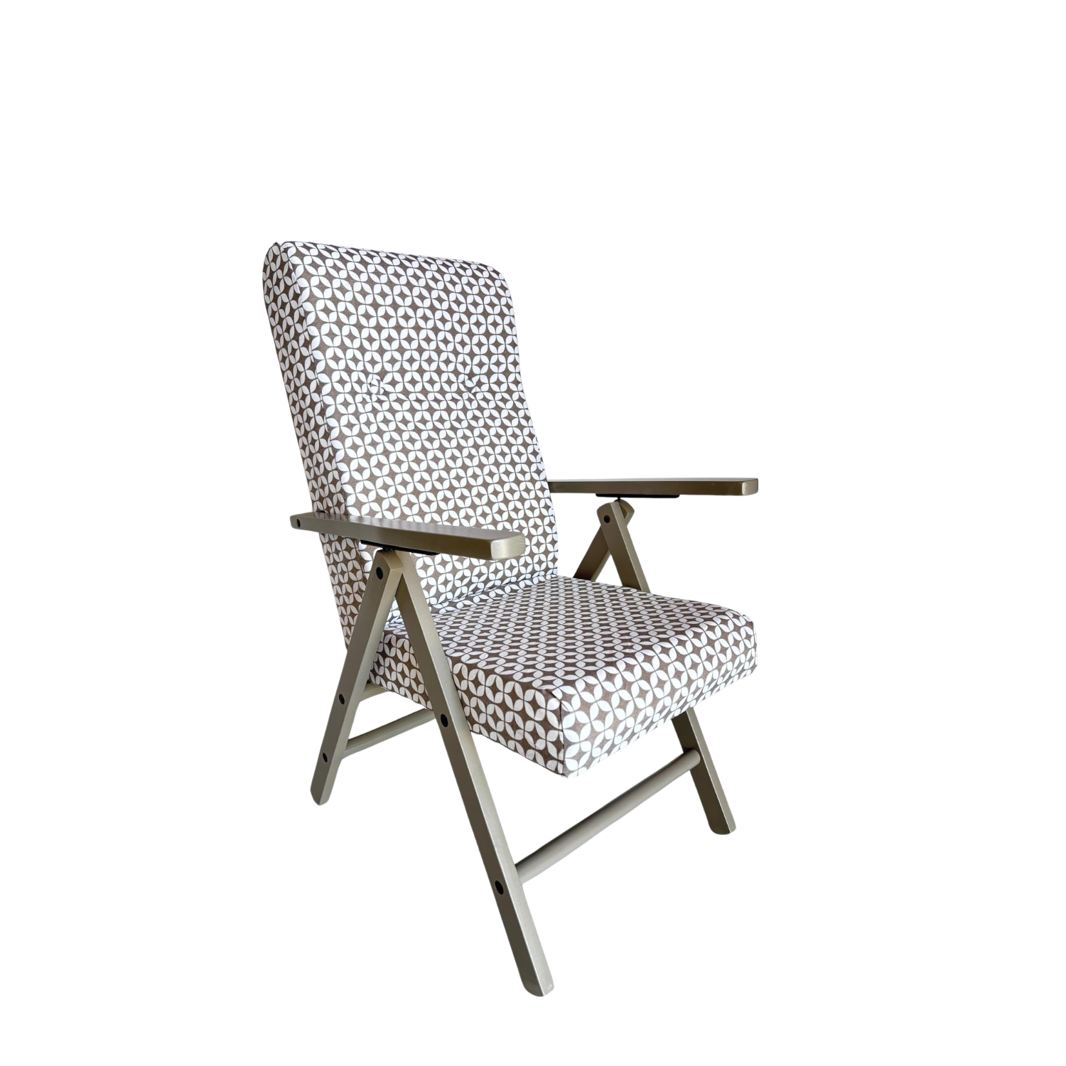 Poltrona Relax Tessuto Reclinabile Manuale Tortora Sedia Sdraio Confortevole Ergonomica