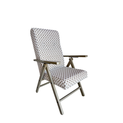 Poltrona Relax Tessuto Reclinabile Manuale Tortora Sedia Sdraio Confortevole Ergonomica