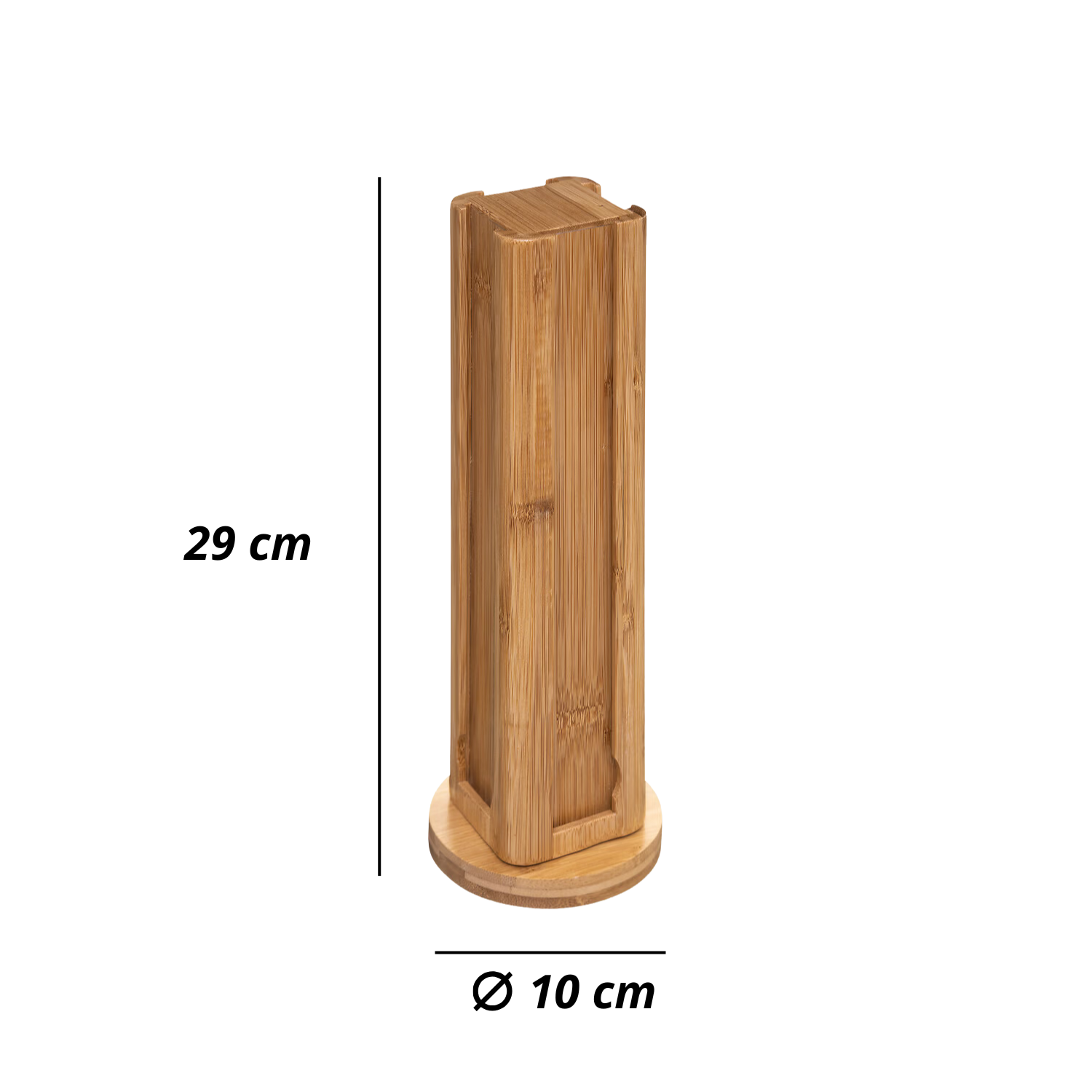 Portacapsule Bambù Rotante Caffè Organizzatore 32 Capsule Cialde Supporto Verticale 29 x 10 cm Cucina Bar Ufficio