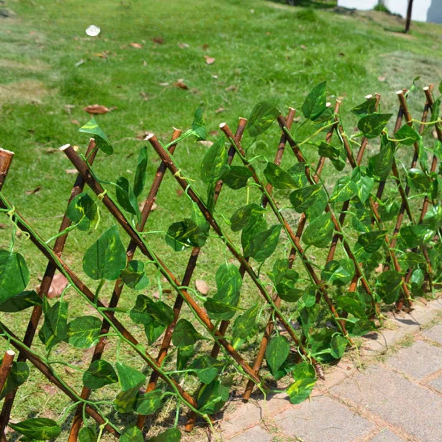 Recinzione Traliccio Estensibile Rami Vimini Legno 70 x 200 cm Naturale Esterno Interno Piante Rampicanti Giardino Ringhiera Balcone Terrazza Reticolato Privacy