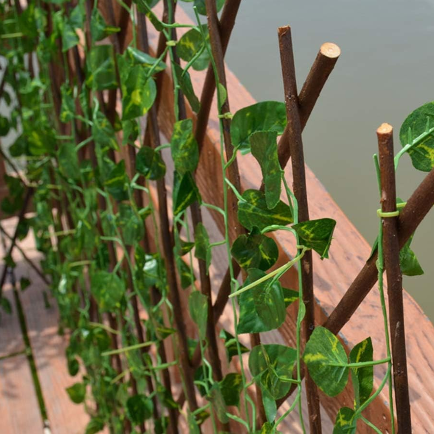 Recinzione Traliccio Estensibile Rami Vimini Legno 70 x 200 cm Naturale Esterno Interno Piante Rampicanti Giardino Ringhiera Balcone Terrazza Reticolato Privacy