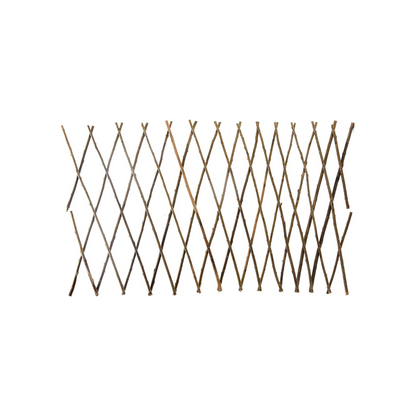 Recinzione Traliccio Estensibile Rami Vimini Legno 120 x 200 cm Naturale Esterno Interno Piante Rampicanti Giardino Ringhiera Balcone Terrazza Reticolato Privacy