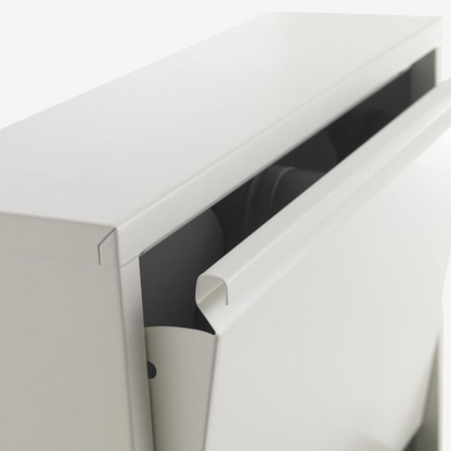 Scarpiera Salvaspazio Slim Set da 2 Metallo 3 Ante Bianca Dimensioni 105 x 50 x 15 cm Ripiani a Ribalta Sincronizzati Porta Scarpe Assemblata Ingresso Camera